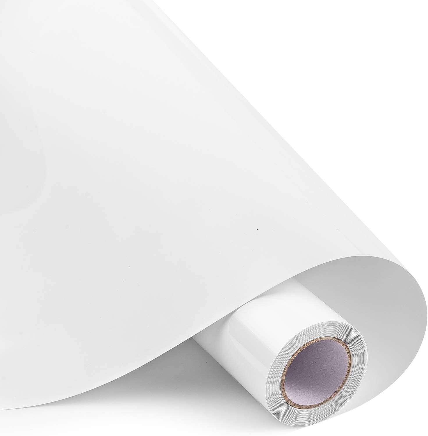 Whaline Heat Transfer Vinyl Roll, 12In x 10FT White Heat Transfer Paper, Permanent Adhesive HTV Iron On Vinyl
