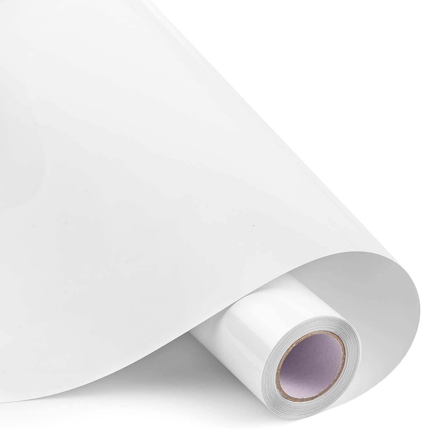 Whaline Heat Transfer Vinyl Roll, 12In x 10FT White Heat Transfer Paper, Permanent Adhesive HTV Iron On Vinyl, Backed Vinyl Roll for DIY T-Shirts, Hat, Clothing, Birthdays, Silhouette Cameo, Letters