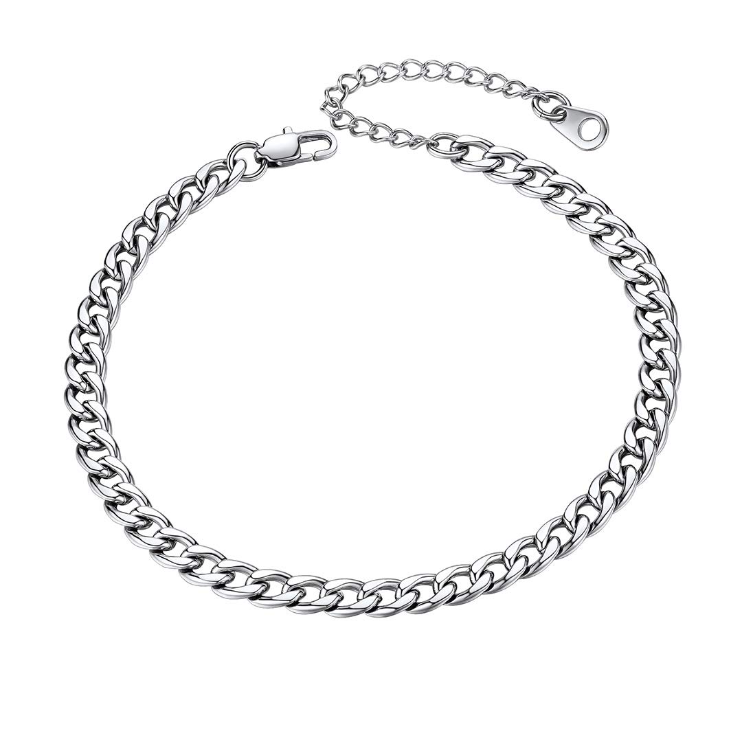 ChainsHouse Cuban Anklet for Women Waterproof Ankle Braclets for Men