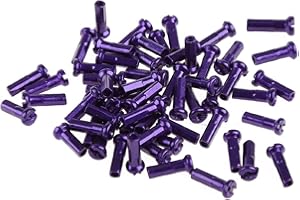 Bike Spoke Nipples Aluminum Alloy Spoke Nipples Mountain Bicycle Spoke Cap for 14G 40Pcs 6 * 14mm Purple