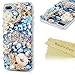 Mavis's Diary iPhone 7 Plus Case (5.5 inch) iPhone 8 Plus Case, 3D Handmade Bling Crystal Diamond Shiny Sparkling Rhinestones Full Edge Protective Clear Hard PC Cover (Blue)