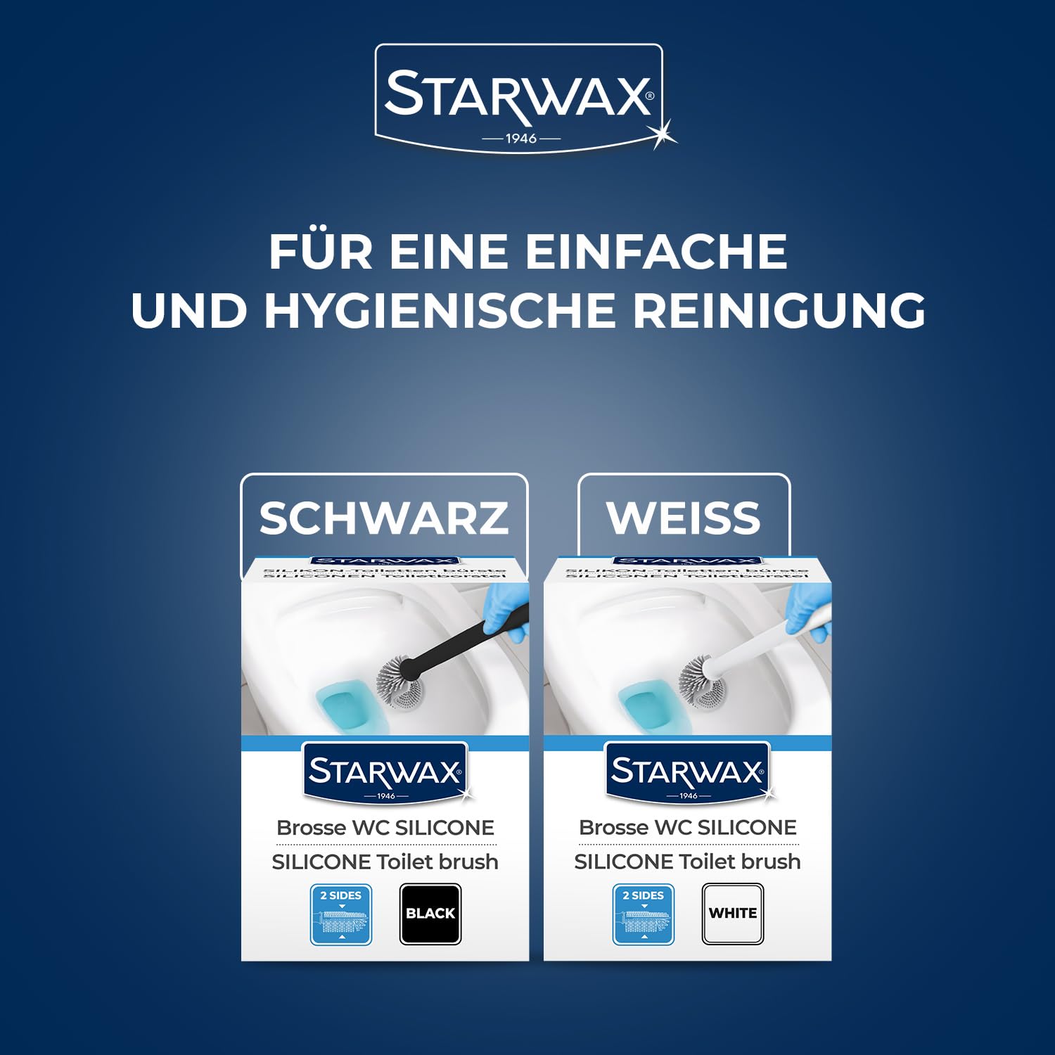 STARWAX WC-Bürste Silikon doppelseitig Weiß 5