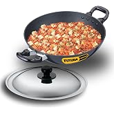 Hawkins Futura Nonstick Kadhai 2.5 L, 26 cm, 3.25 mm with SS lid (Black)