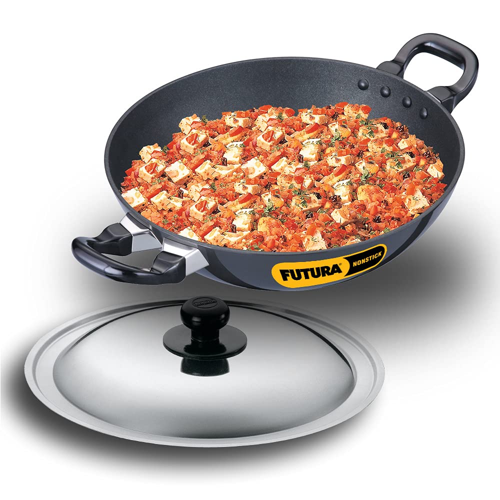 Buy Hawkins Futura Nonstick DeepFry Pan (Kadhai, Round Bottom) with