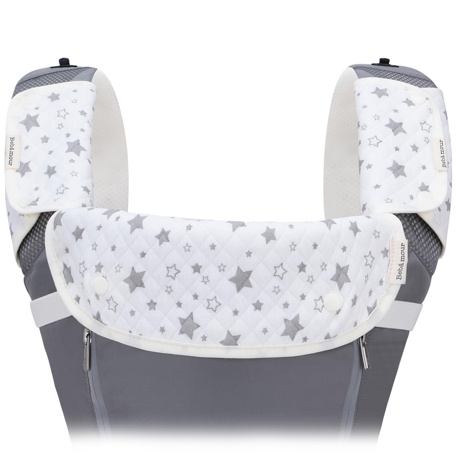 Bebear Sucking Pads for Baby Carrier Teething Pads Drool Bibs Cotton Baby Carrier Bibs 3PC Fits All Brands Baby Carrier, Star