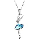 Neoglory Fashion Jewelry Made With SWAROVSKI ELEMENTS Crystal Ballet Dance Girl Pendant Necklace Ballerina Valentines Day Gift