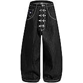 Aelfric Eden Metal Button Raw Barrel Jeans Baggy Wide Leg Denim Jeans Unisex Casual Y2k Streetwear Vintage Pants Trouser