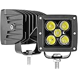 Amber LED Pods, Moso LED 2Pcs 3 Inch LED Cube Light Fog Lights LED Square Light Driving Light Work Light Spot Lights Waterproof Off Road Light for Truck SUV ATV UTV Marine