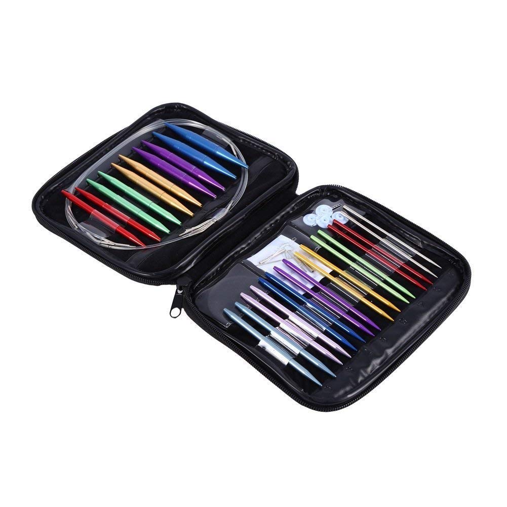 13 Pairs Interchangeable Circular Knitting Needles Needle Kit 2.75mm-10mm with Case