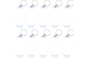 Nwsrayu 10pcs Blank Hotel Keychains Bulk Vintage Motel Keychain Vinyl HTV printing Keychains DIY Keychain tags (Clear)