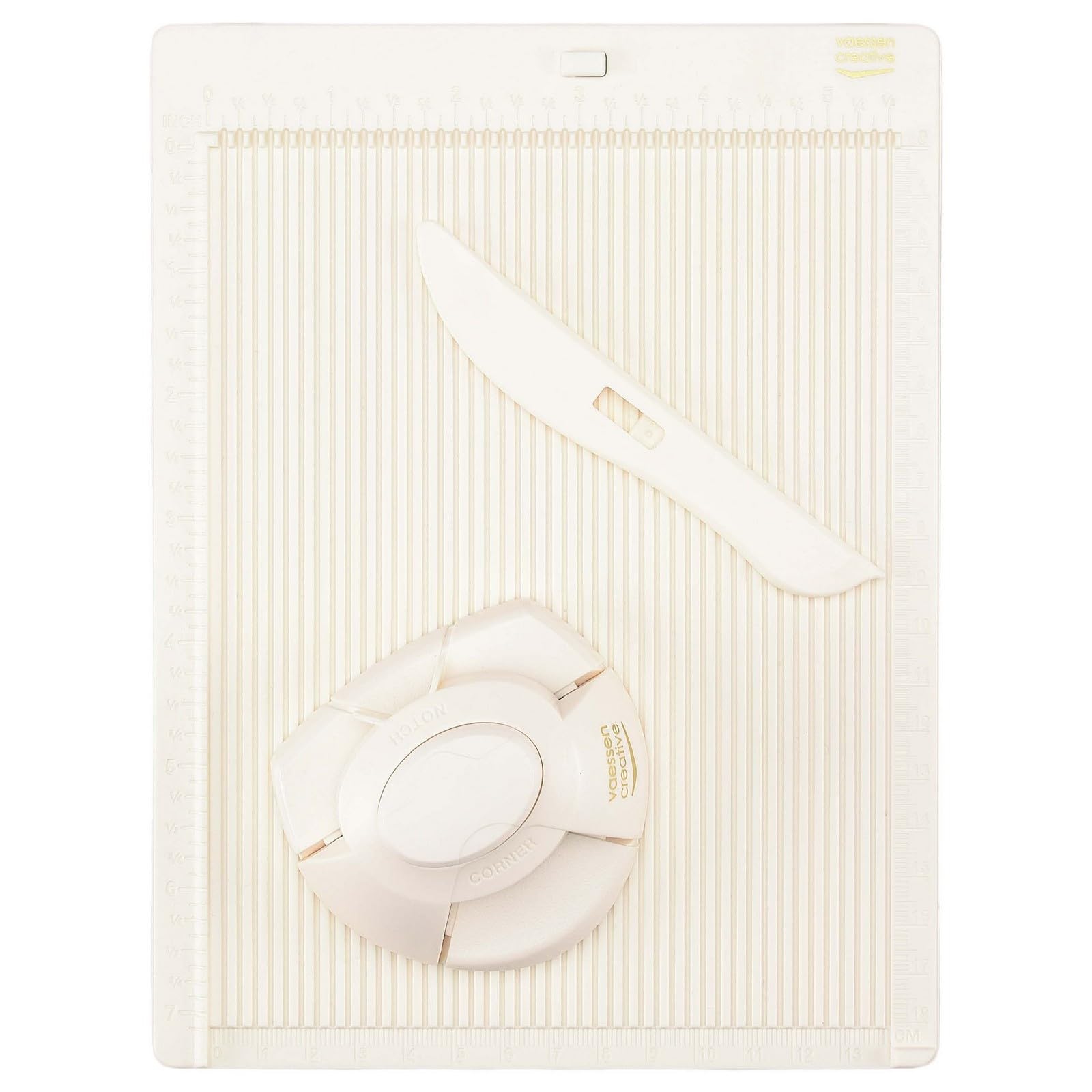 Vaessen Creative Scoring Board for Card Making - Cards, Envelopes & Gift Boxes - Card Making Kit and Envelope Maker with Bone Folder - up to 5.5 x 7 Inches - Craft Tools and Supplies