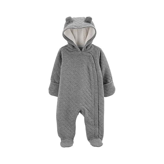 baby girl carter's 3d ear sherpa bunting pram