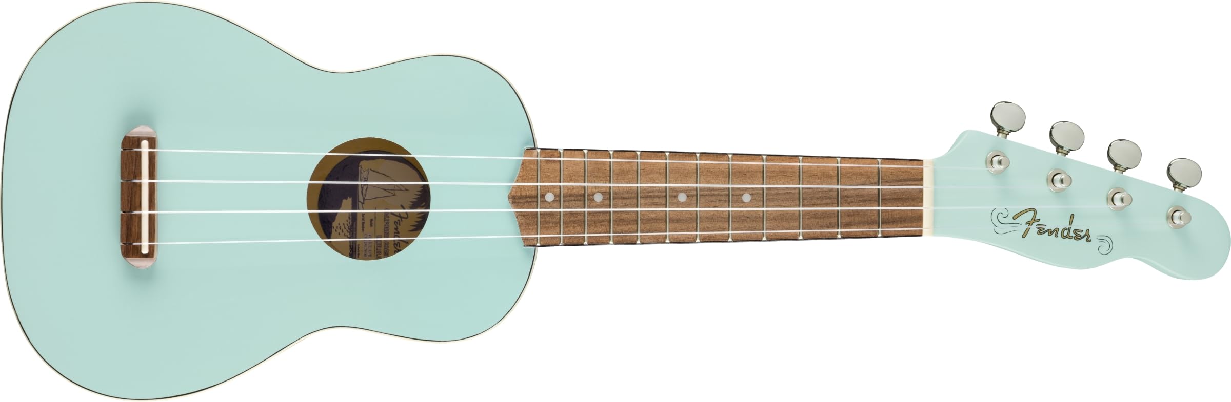 Fender Venice Soprano Ukulele, Walnut Fingerboard, Daphne Blue, Comes with Free Virtual Lessons