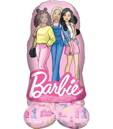 Toyland Ballons Barbie – Set De 2 : 1 Ballon Géant 106,7 Cm Et 1 Ballon Numéroté 101,6 Cm – Déco Anniversaire Enfant