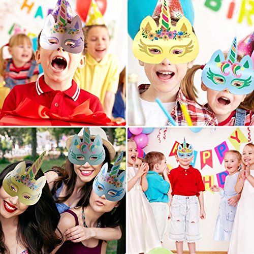Unicorn Cupcake Decorations, 24 Unicorn Cupcake Toppers & Wrappers and 2 Unicorn Paper Masks - Party Supplies Cake Decoration Kit for Kids Birthday, Baby Shower and Wedding - Thumbnail 5