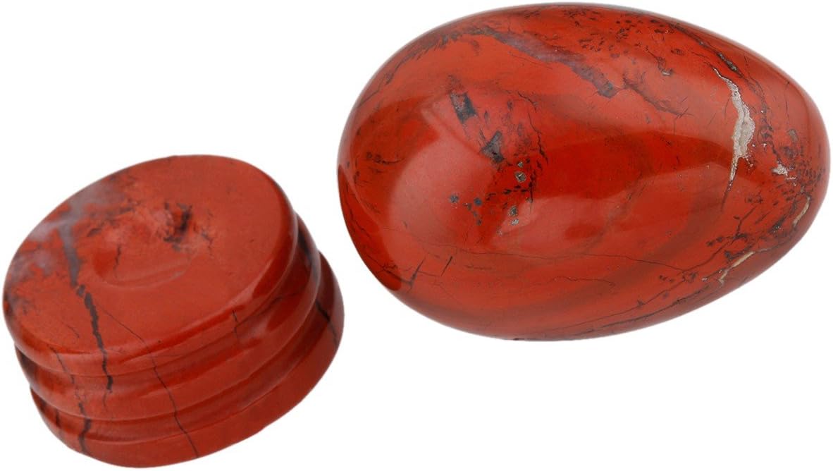 Shanxing Red Jasper Crystal Egg with Stand,Carved Stone for Crystals Healing Reiki Decoration - Image 3