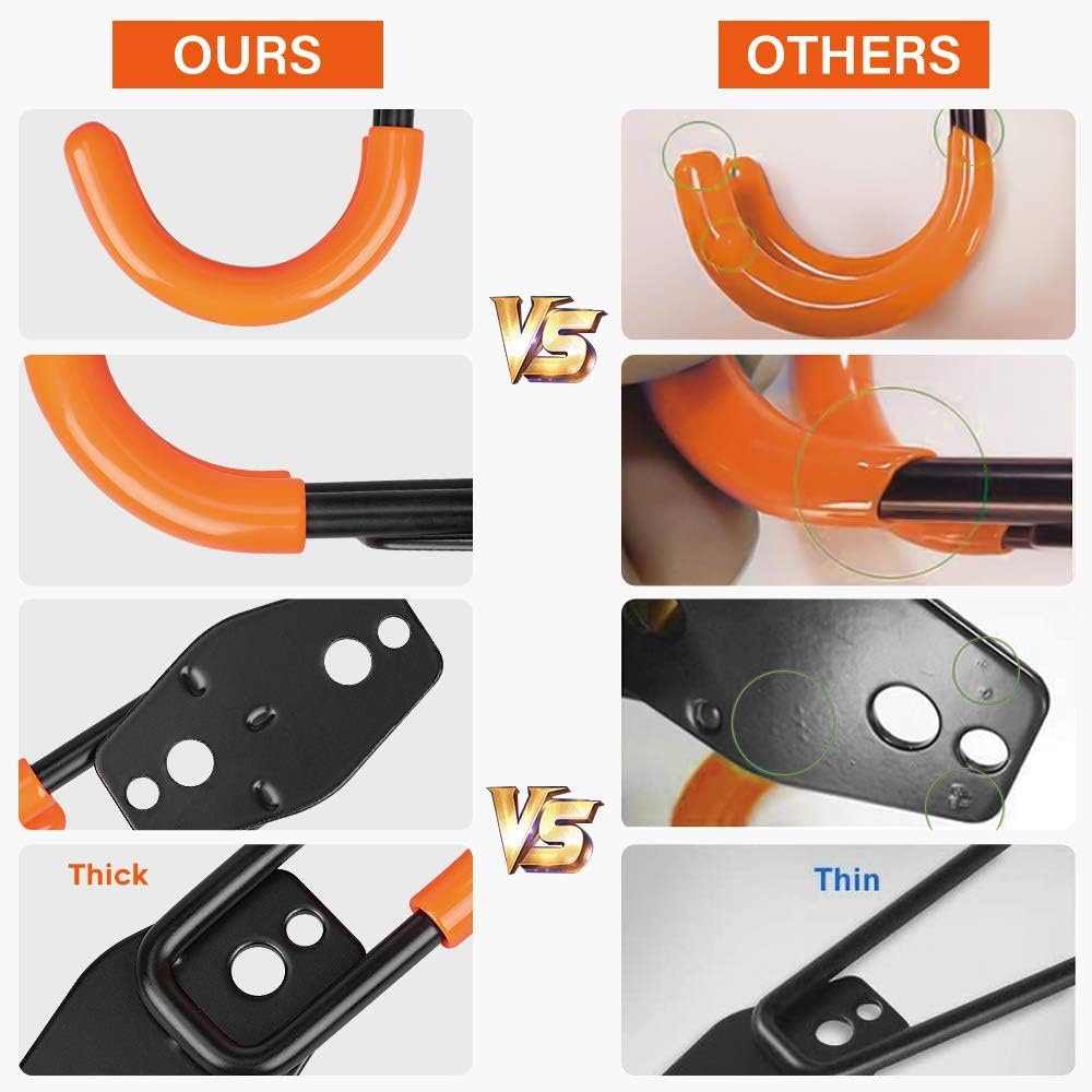 Dstper Garage Hooks, Garage Organizer Utility Hooks, Heavy Duty Garage Storage, Tool Hangers for Garage Wall Utility Wall Garage Hooks and Hangers with Anti-Slip Coating for Tools, Ladders and Bikes - - 