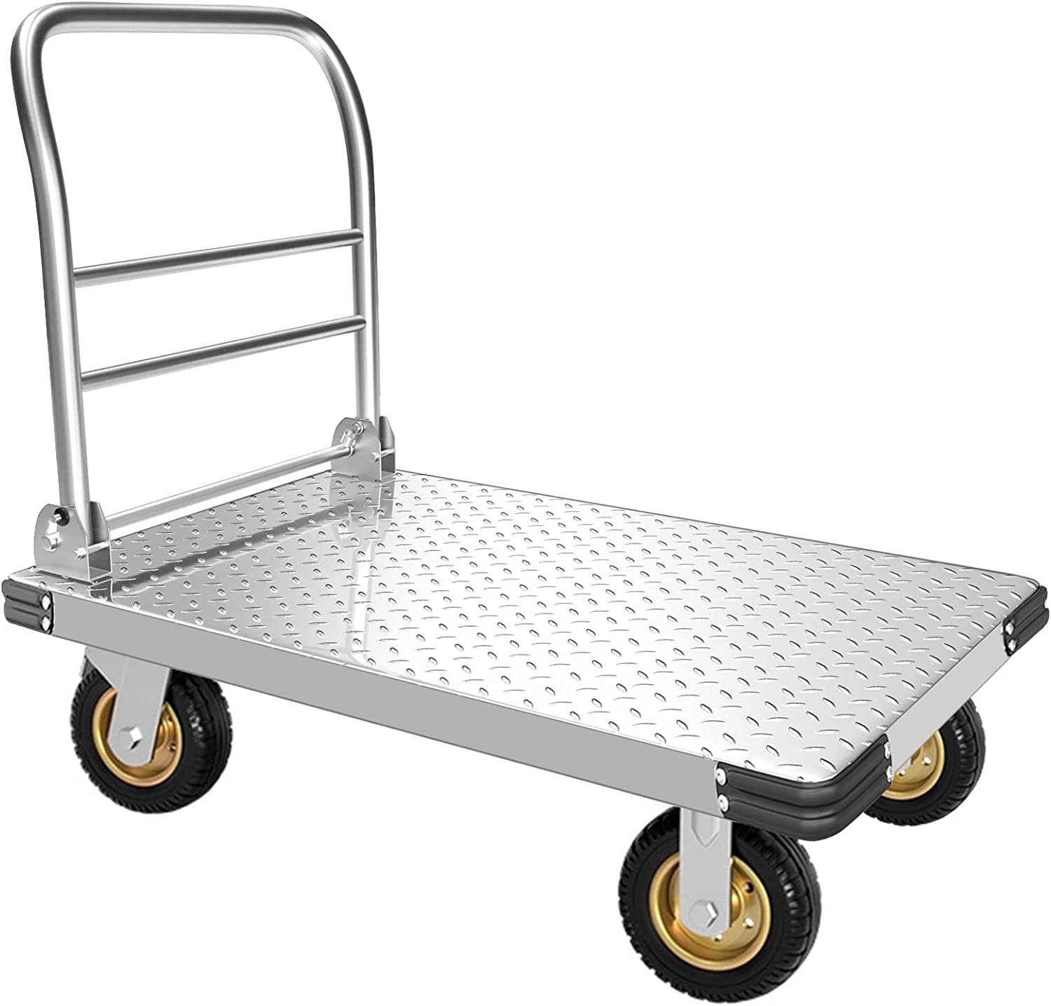 Photo 1 of ** FACTORY SEALED**** MISSING INSTRUCTIONS**
Platform Truck Heavy Duty Push Cart Dolly with 6'' Wheels 2000 LBS Capacity Steel Large Flatbed Cart Foldable Platform Dolly for Groceries, Garage, Warehouse, Equipment (36" X 24")