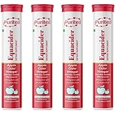 PURITEO-EQUACIDER Apple Cider Vinegar Effervescent Tablets with The Mother, Vegan, No Added Sugar, Non-GMO & Gluten-Free Tablet - (60 Tablets, Pack of 4)
