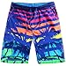 ALiberSoul Men’s Swim Trunks Hawaiian Board Shorts Coconut Tree Surf Bathing Suits for Beachwear Tropical Design, XL Blue