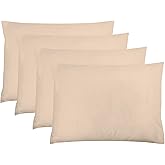ZPECC Pillow Cases King Size Set of 4, 20x36 Envelope Closure Pillowcases, Soft Plain Brushed Microfiber Covers Hypoallergenic Breathable, Beige