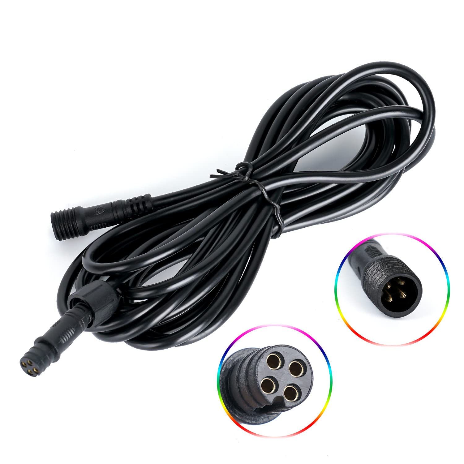 YCHOW-TECH 10FT 4Pin Extension Cable Cord Wire for 4 & 6 & 8 Pods RGB Multicolor LED Rock Lights Kits