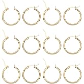 UNICRAFTALE 12 Pairs Stainless Steel Huggie Hoop Earrings Golden Cartilage Ear Cuff Tiny Earring Mini Earrings Hugging Hoop Earring Sleeper Earwires Components for DIY Jewelry Making