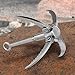 Lixada Grappling Hook Folding Foldable Survival Claw Stainless Steel Hook Outdoor Camping Exploring Mountaineering Climbing Sawtooth Anchor