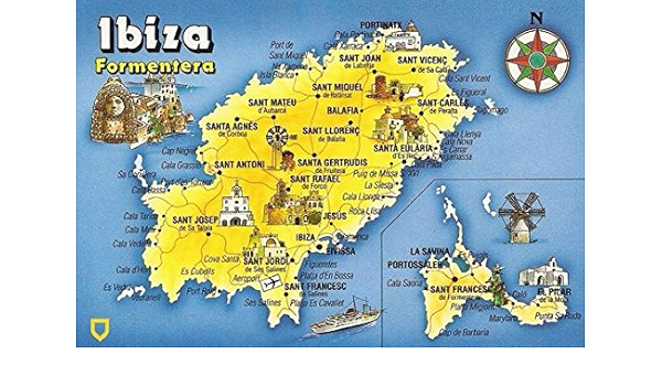 Ibiza Isla mapa – Jumbo imán para nevera : Amazon.es: Hogar y ...