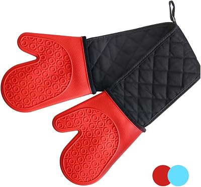 Alimat PluS Double Oven Gloves Red Silicone Heat Resistant Non-Slip