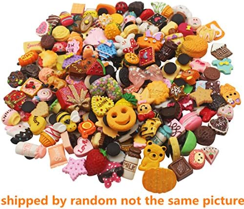 3D Different Random 100 Pcs Resin Cute Shoe Charms for Croc Shoes & Bracelet Wristband