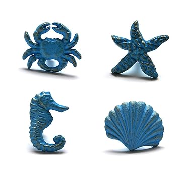 Pack Of 6 Sctd Starfish Ceramic Drawer Pulls Handles For Nursery