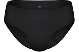 KNIX Super Leakproof Bikini, Leakproof Underwear, Period Underwear for Women, Machine Washable, Reusable, Black, Large (1 Pac