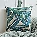 MIULEE Pack of 4 Tropical Leaves Series Throw Pillow Cover Decorative Cotton Linen Burlap Square Cushion Cover Pillow Case for Car Sofa Bed Couch 18 x 18 Inch