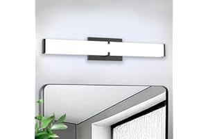 NOVELUX 24.8 Inch LED Vanity Light Night Light 2500LM, 5700K Daylight Vanity Lights for Bathroom Dimmable, AC 120V Black Bath