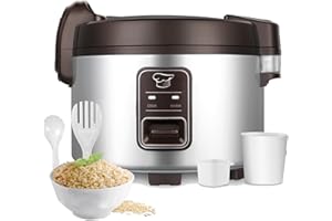GOLREAN 15.8QT Large Commercial rice cooker 84 cups cooked / 32 cups uncooked rice Commercial Electiric Rice Warmer for 60-70 people, with One-Touch Operation