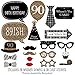 Adult 90th Birthday - Gold - Photo Booth Props Kit - 20 Count