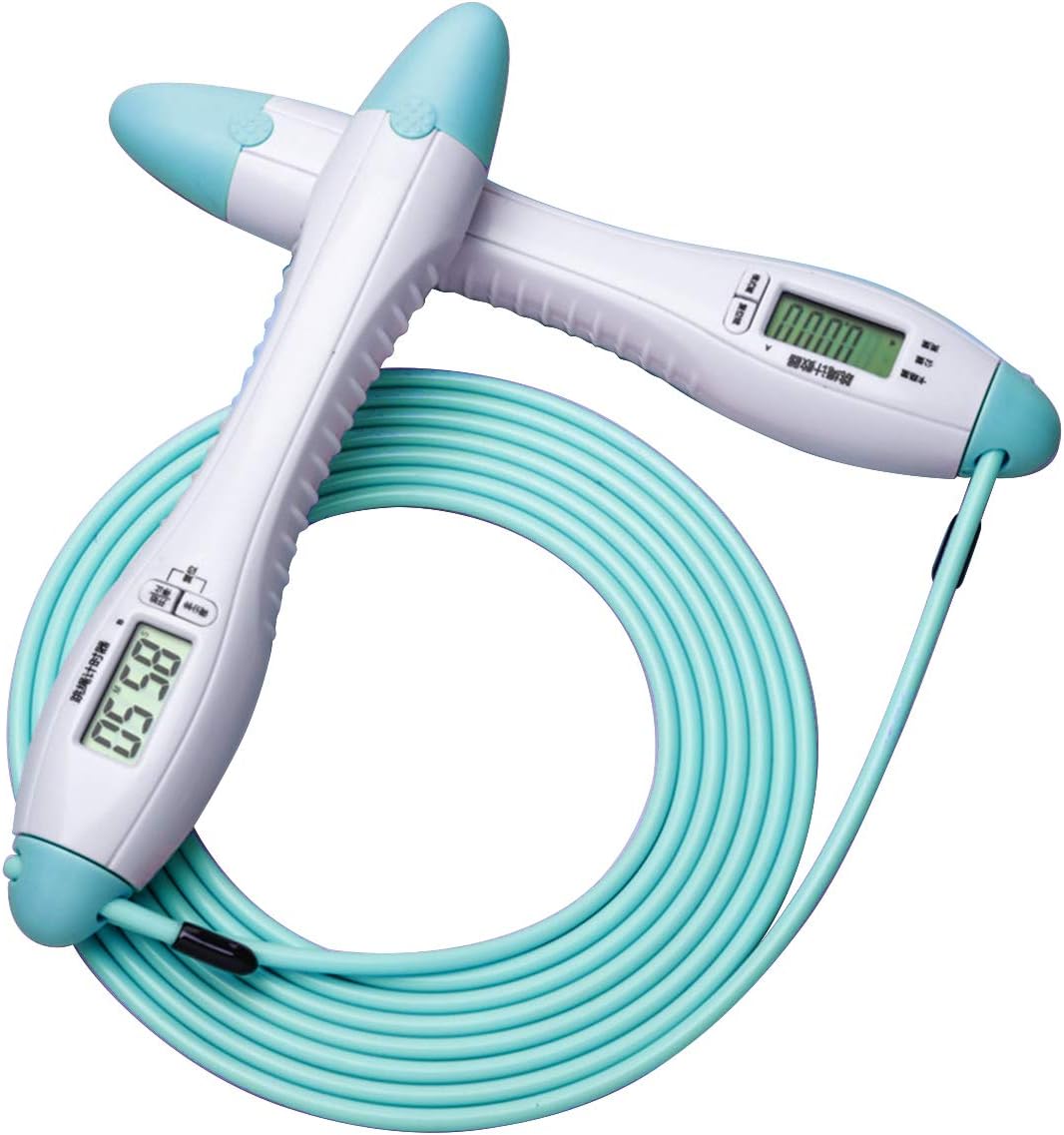 Tmtop Jump Rope Digital Counting Jumping Rope Adjustable Skipping Rope with Timer Calorie Miles Mode with Adjustable Length with Wear-Resistant Flexible