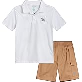 AEROPOSTALE Boys Shorts Set - 2 Piece Collared Short Sleeve Boys Polo Shirt and Kids Cargo Shorts Matching Set