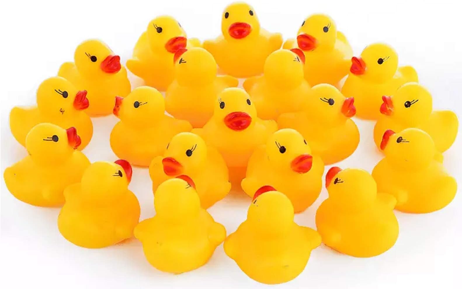 Maeline Mini Rubber Ducks Bulk Duck Ducky Bath Toys Small Counting Floating Baby Toy Tub Colored Little Duckies Carnival Pool Duckie Float Floats Yellow Game Gift Bags (10-Pack)