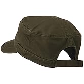 Garment Washed Adjustable Army Cap - Dk Olive Green OSFM