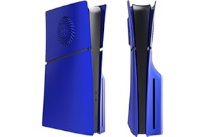 Hzxkqmil Cover Plates Faceplate for PS5 Slim Console, Replacement Side Shell Panels Face Plate with Cooling Vents ABS Anti-Scratch Accessories for PS5 Slim Disc Edition (Blue)