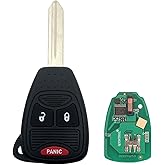 3 Buttons Keyless Remote Car Key Fob Fit for Chrysler 200/300/ Aspen/Dodge Charger/Ram/Durango/Wrangler/Commander OHT692427AA (Black)