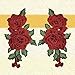 C-Pioneer 2pc DIY Water-soluble Rose Flower Embroidery Applique Patches Collar Flowers Sew on Clothing Accessories