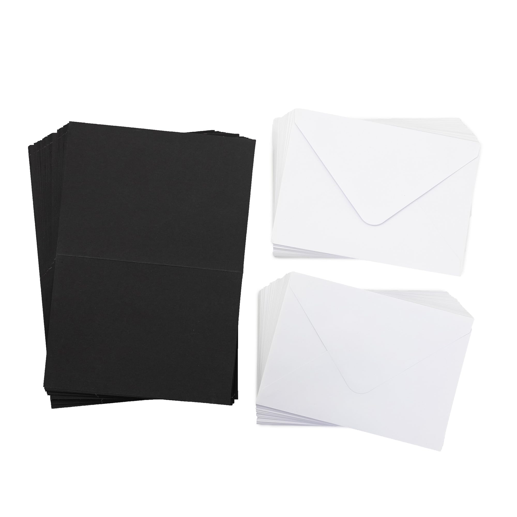 Crafter's Companion 5" x 7" Black Pack of 100-Includes Card Blanks & 50 White Envelopes-Greate for a Variety of Occasions