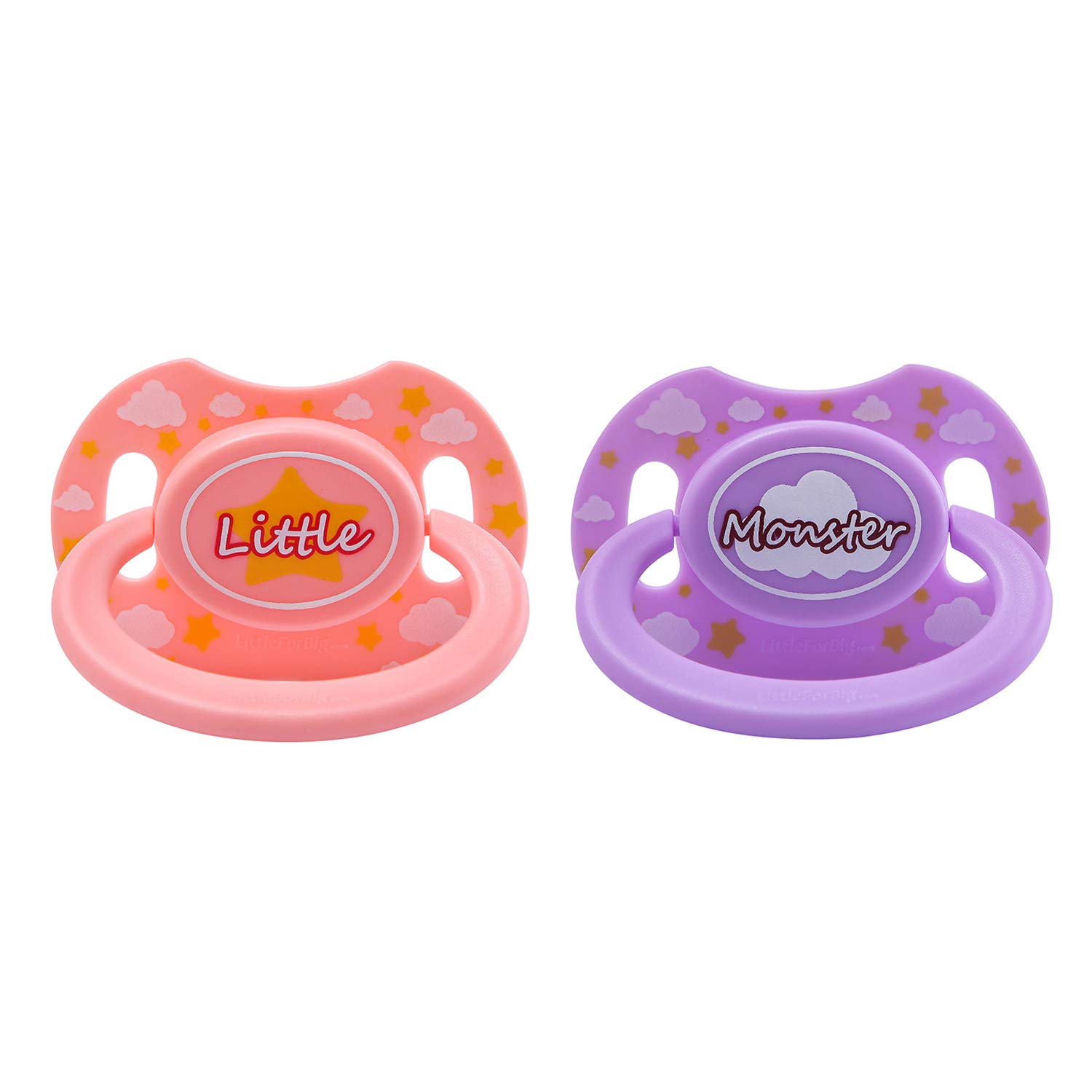 LittleForBig Generation-II Pacifier Printed Set-Pink Little and Lavender Monster