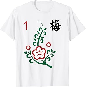 Chinese Mahjong Mah Jong Game Tiles Character Flower One T-Shirt