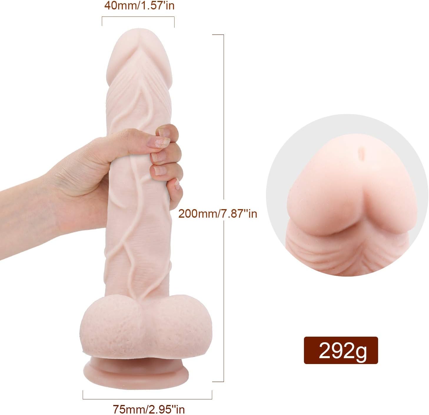 Aixibb 7.87in Beginner's Role-playing Simulation Powerful Sucker Toy (Color : Flesh)