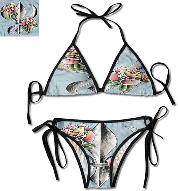 Traje de baño de Playa con Flor de lis, Heraldry Antiguo, Talla única