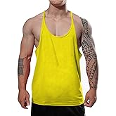 JEEING GEAR Men's Stringer Bodybuilding Workout Gym Tank Tops Training Y Back Cotton